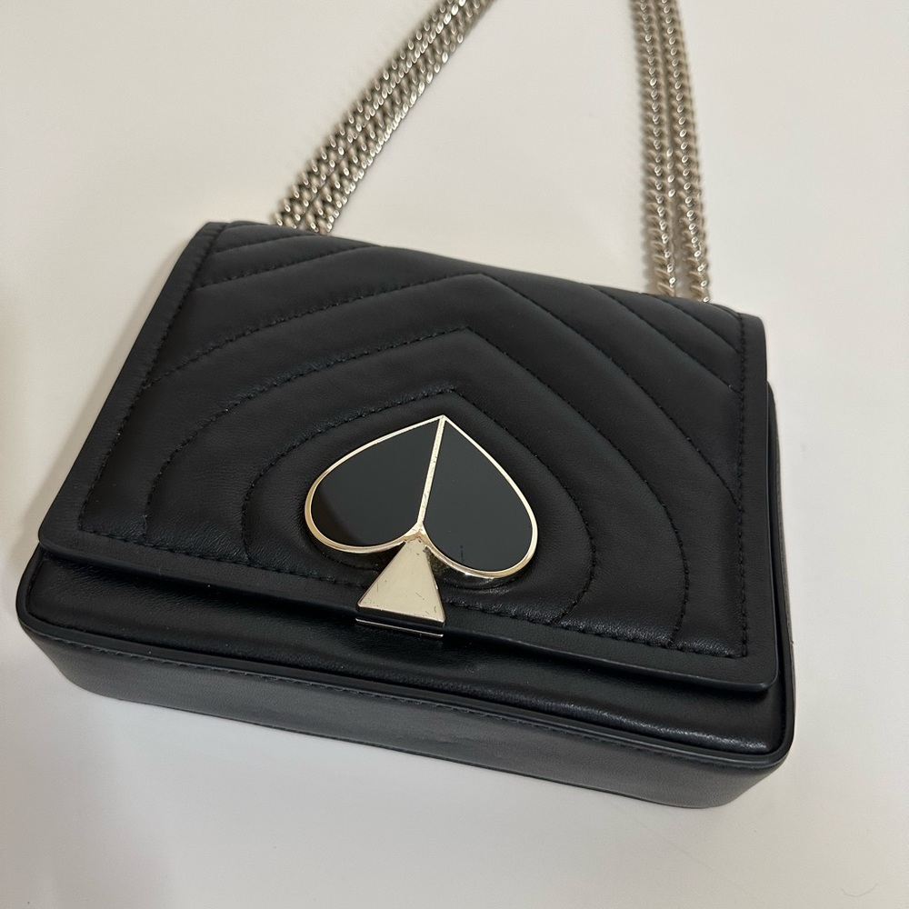 Kate Spade Black & Silver Quilted Leather Shoulder Bag